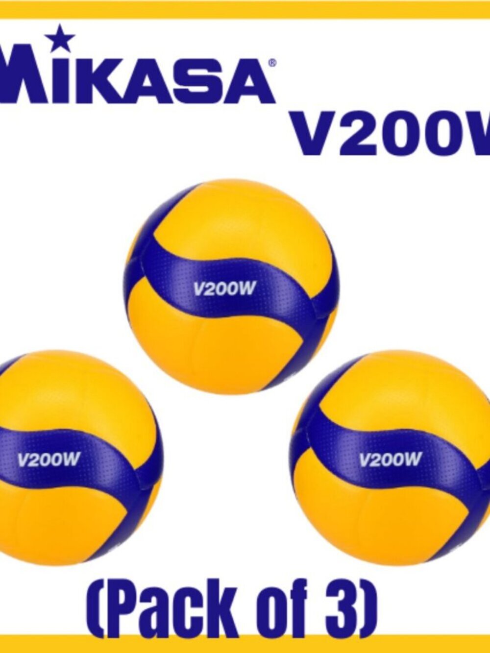 Mikasa V200W Original Volleyball Ball Professional Volleyball Ball pack of 3